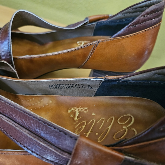 Chic Multicolor Leather Heels Elite By Corky's Size 6 - Picture 4 of 5